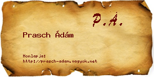 Prasch Ádám névjegykártya